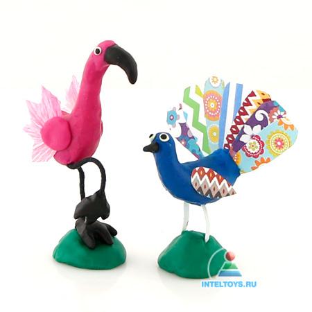 Как слепить из пластилина птиц: мастер-класс по лепке фламинго и павлина