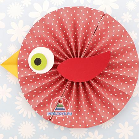 Птичка из цветной бумаги гармошкой