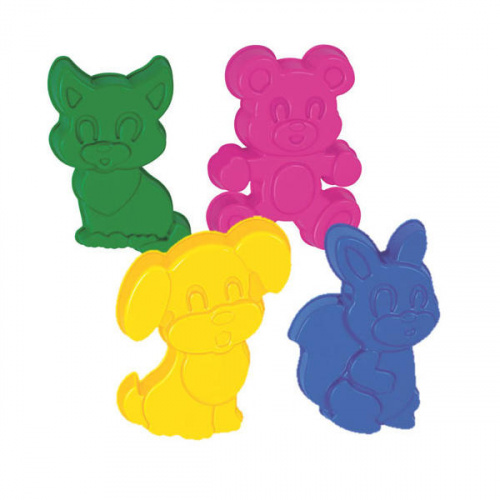 Формочки для песка (белочка, песик, котенок, медведь)