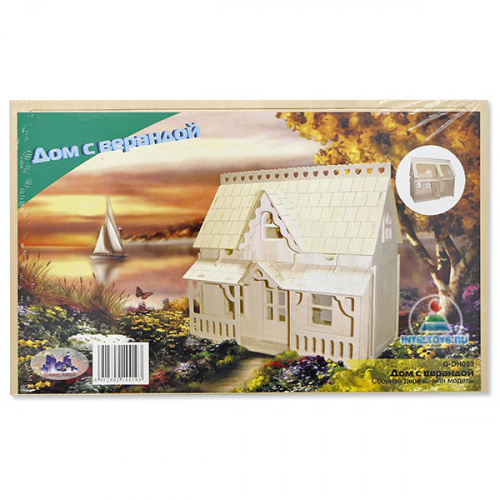 Деревянная модель для сборки «Дом с верандой»