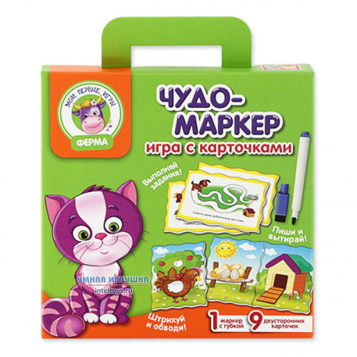 Чудо-маркер, игра с карточками «Ферма», Vladi Toys (Влади Тойз)