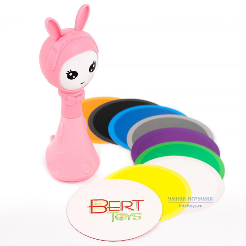 Интерактивная развивающая игрушка «Зайка Няня», Bert Toys, розовый
