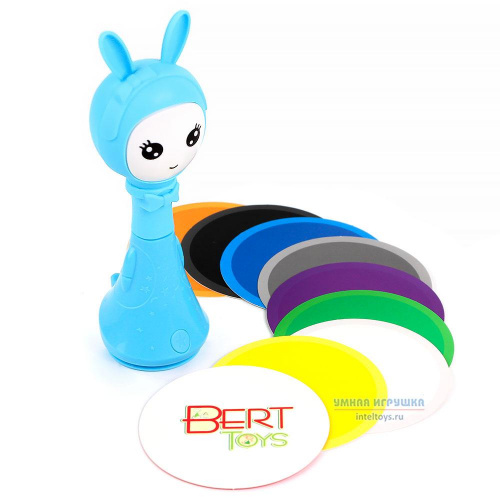 Интерактивная развивающая игрушка «Зайчик Няня» (голубой), Bert Toys