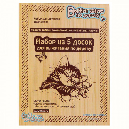 Набор досок для выжигания Десятое королевство «Подарок», 5 штук