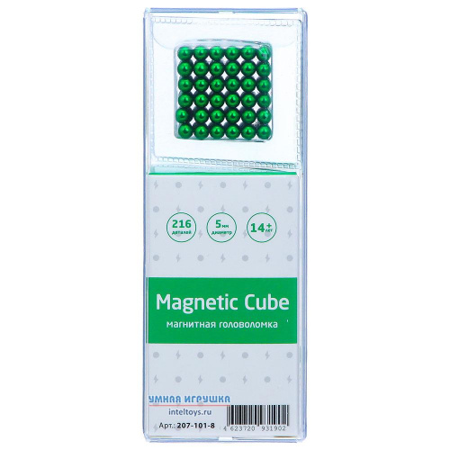Магнитная головоломка 216 деталей Magnetic Cube (зеленый)