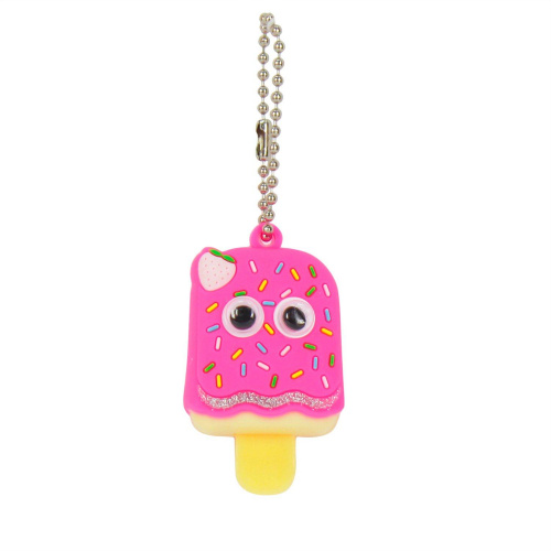 Бальзам для губ с ароматом клубничного мороженого с подвеской-цепочкой Lucky