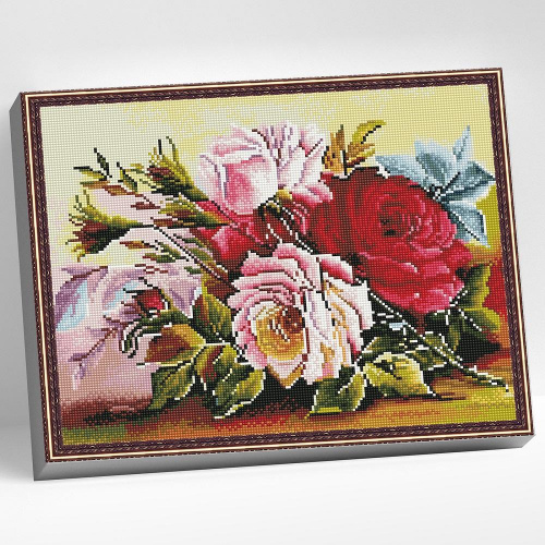 Картина мозаикой с нанесенной рамкой «Красота цветов» 40х50 см, Molly