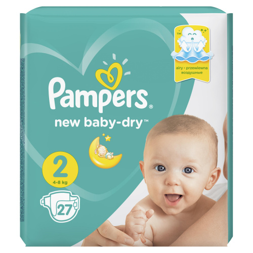Подгузники Pampers New Baby Dry 2 (4-8 кг), 27 штук