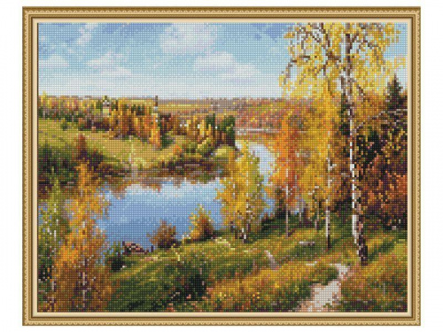 Осень глубинка Прищепа Картины мозаикой с нанесенной рамкой 40*50 Molly