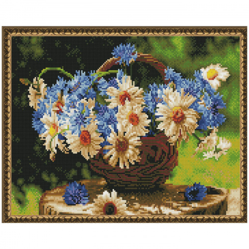 РОМАШКОВОЕ ЛЕТО Картины мозаикой с нанесенной рамкой 40*50 Molly