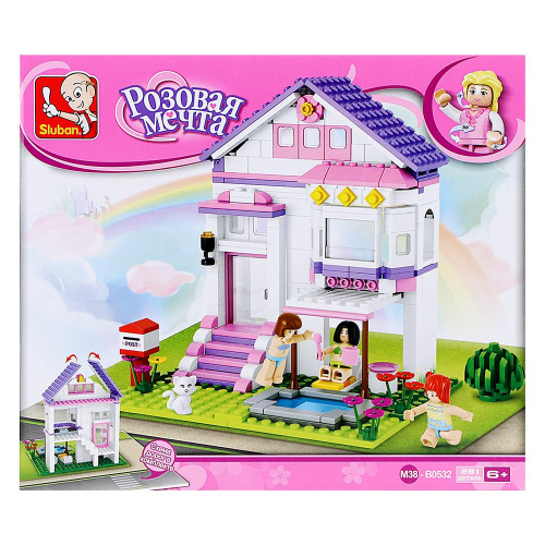 Конструктор Sluban «Розовая мечта Домик с бассейном», 291 деталь