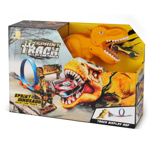 Автотрек Динозавр 110 см (пуск,механизм,машина,аксесс) Игровой набор Newhood 
