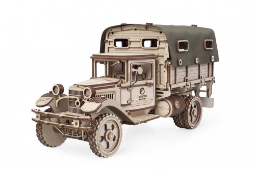 Деревянный 3D-конструктор Lemmo «Грузовик с тентом», 261 деталь