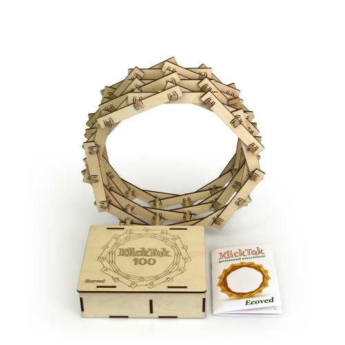 Деревянный 3D-конструктор Klick Tak Ecoved (Кликтак Эковед) в подарочной упаковке