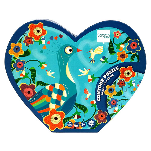 Контурный пазл «Павлин», Scratch