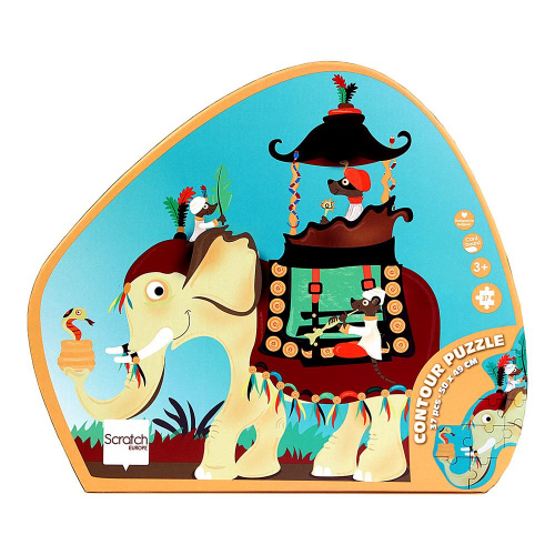 Контурный пазл «Слон», Scratch