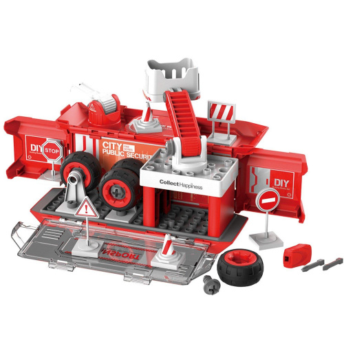 Пожарное депо 52 дет (отвертка, звук) Игровой набор-конструктор Lei Meng