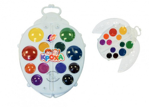 Акварель Кроха «Божья коровка» 12 цветов без кисти, Луч