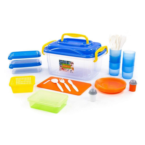 Набор для пикника № 7 на 6 персон в контейнере Полесье, 37 элементов