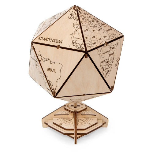 Деревянный 3D-конструктор «Глобус Икосаэдр с секретом» (шкатулка, сейф), EWA
