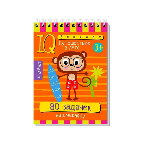 Умный блокнот «80 задачек на смекалку. Путешествие в лето» 3+, Айрис-Пресс