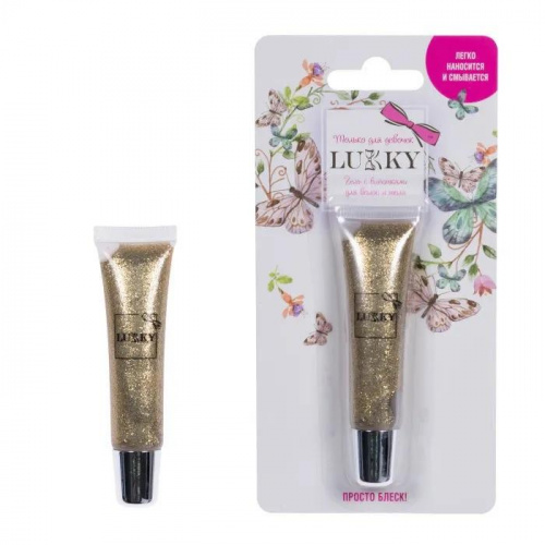Гель для волос и тела с золотыми блестками Lukky 