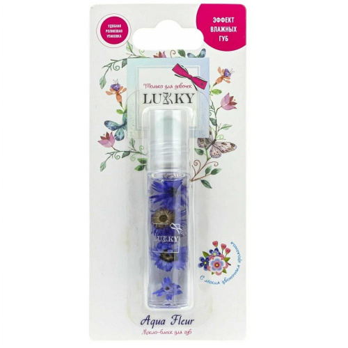 Масло-блеск для губ с фиолетовыми цветами Lukky