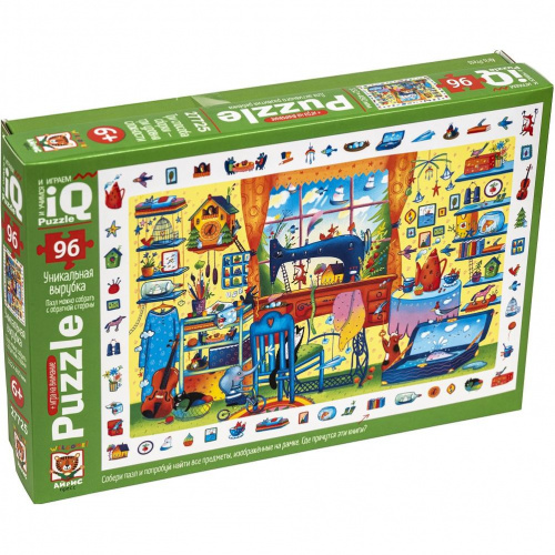 IQ Пазл с развивающей игрой «В гостях у портного» 96 элементов, Айрис-Пресс