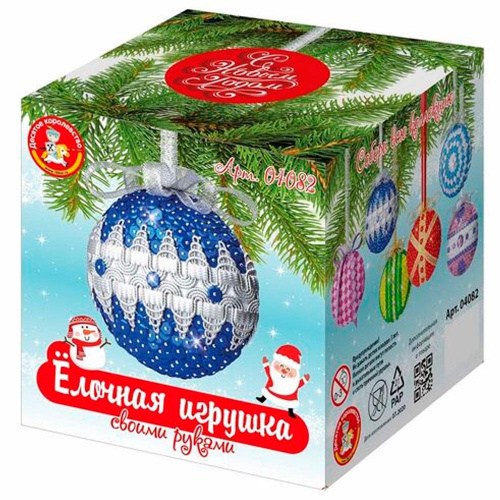 Медальон голубой Елочная игрушка своими руками