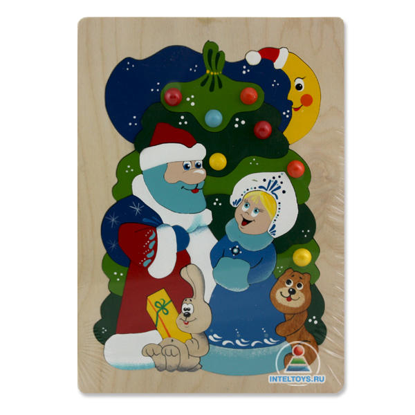 Мозаика деревянная ручной работы «Новогодняя»