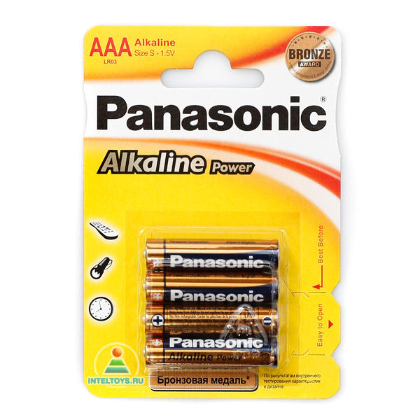 Батарейки Panasonic (Панасоник) LR03 (AAA) Alkaline, 4 штуки