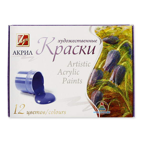 Краски акриловые художественные (12 цветов по 15 мл)
