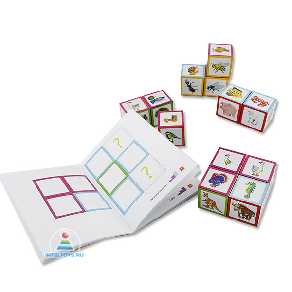 Умные IQ-кубики «Уши, лапы и хвосты», 50 игр для развития интеллекта, Айрис-пресс фото 4