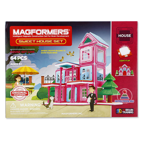 Конструктор Магформерс для девочек (Magformers) Sweet House Set, 64 детали
