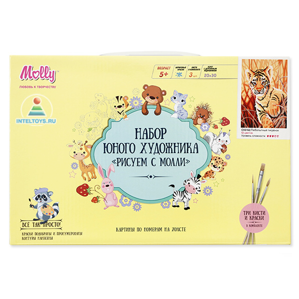 Набор для творчества Molly (Молли), картина по номерам «Любопытный тигренок» фото 1