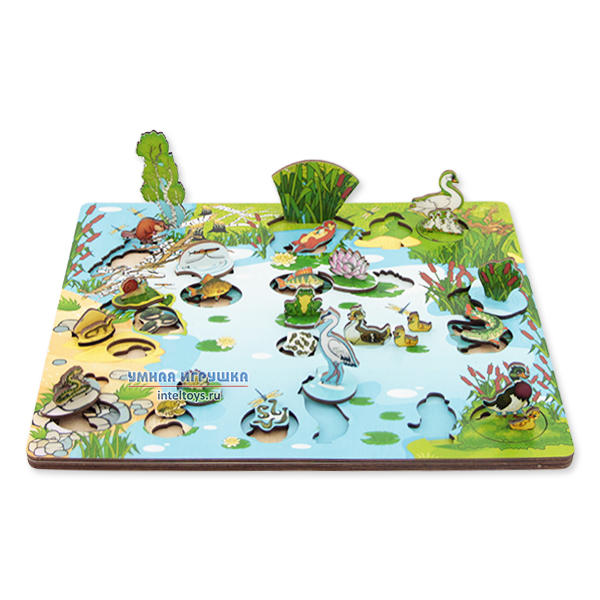 Развивающая доска «Обитатели пруда 3D», 40 деталей, Нескучные игры