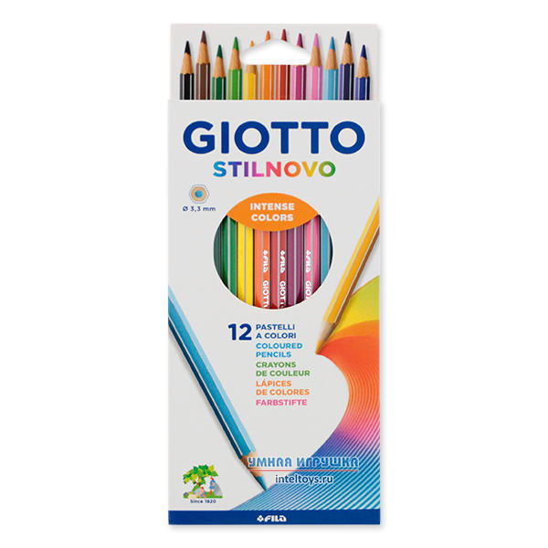Цветные карандаши 12 цветов «Giotto Stilnovo», Fila (Фила)
