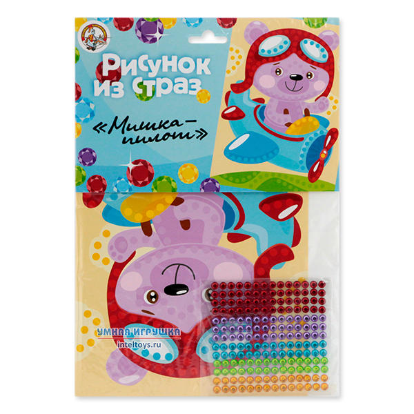 Аппликация из страз «Мишка-пилот», Десятое королевство купить в Москве ...