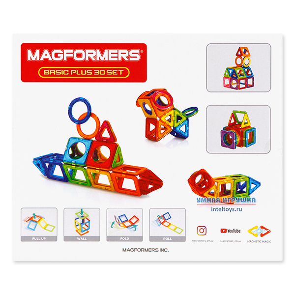 Конструктор Магформерс (Magformers) «Basic Plus 30 Set», 30 деталей ...