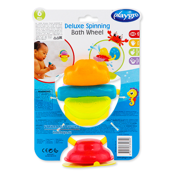 Игрушка для ванны Плейгро. Игрушки для ванной фирмы Playgro. Набор для ванной Playgro Deluxe Spinning Bath Wheel.