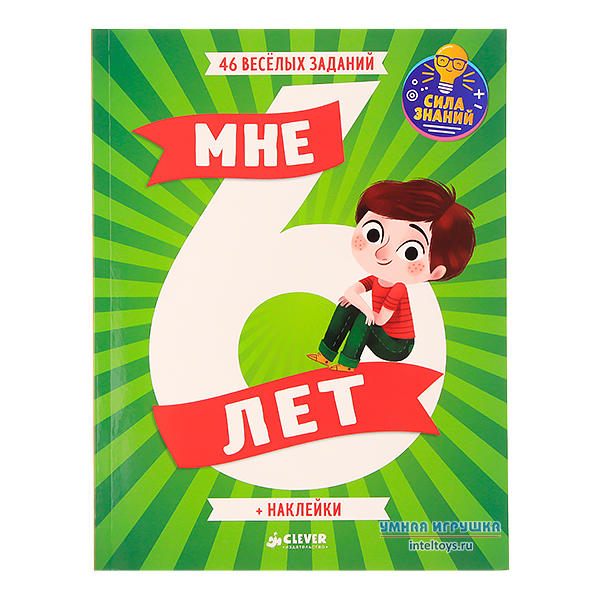 Книга заданий «Мне 6 лет – Развивайся и играй» с наклейками, Clever (Клевер)