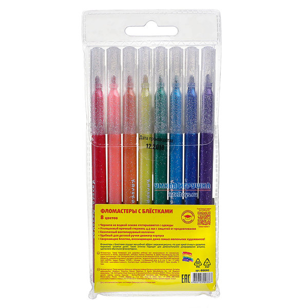 Фломастеры с блестками, 8 цветов, Каляка-Маляка купить в Москве, Нижнем ...