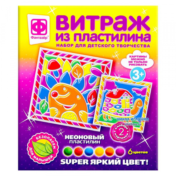 Витраж из пластилина №8 «Ежик и черепаха», Фантазер