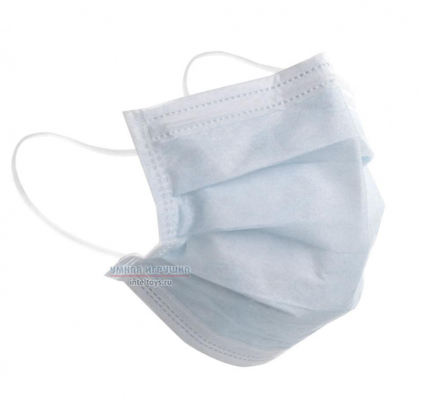 Одноразовые защитные маски трехслойные, 10 штук