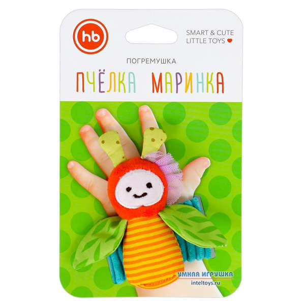 Погремушка-игрушка на ручку «Пчелка Маринка», Happy Baby