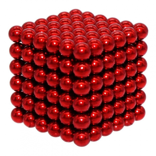 Головоломка магнитная красный 216 шариков 5 мм Magnetic Cube фото 1