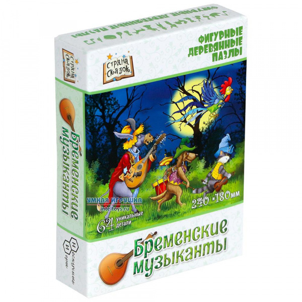 Деревянные пазлы Бременские музыканты фото 1