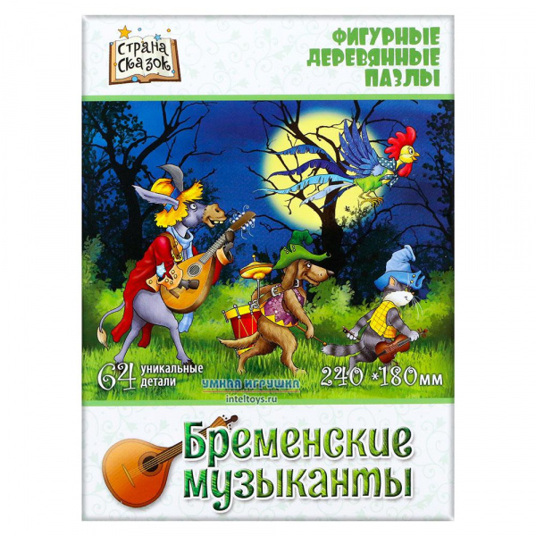 Фигурные деревянные пазлы «Бременские музыканты», Нескучные игры