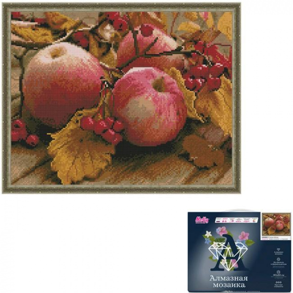 Спелые яблоки Картины мозаикой с нанесенной рамкой 40*50 Molly фото 1