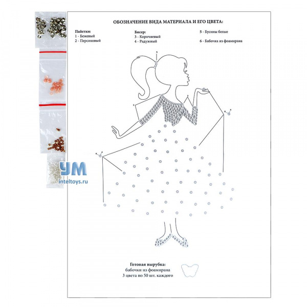 Мозаика Девочка с бабочками  фото 6